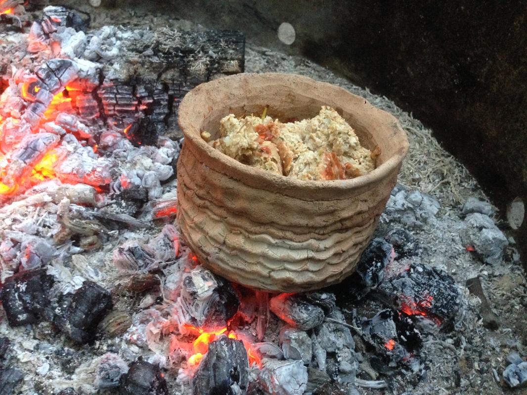 cooking, fire, cooking on the fire, clay pottery, natural pottery, survival skills, 